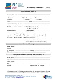Bulletin adhésion 2025